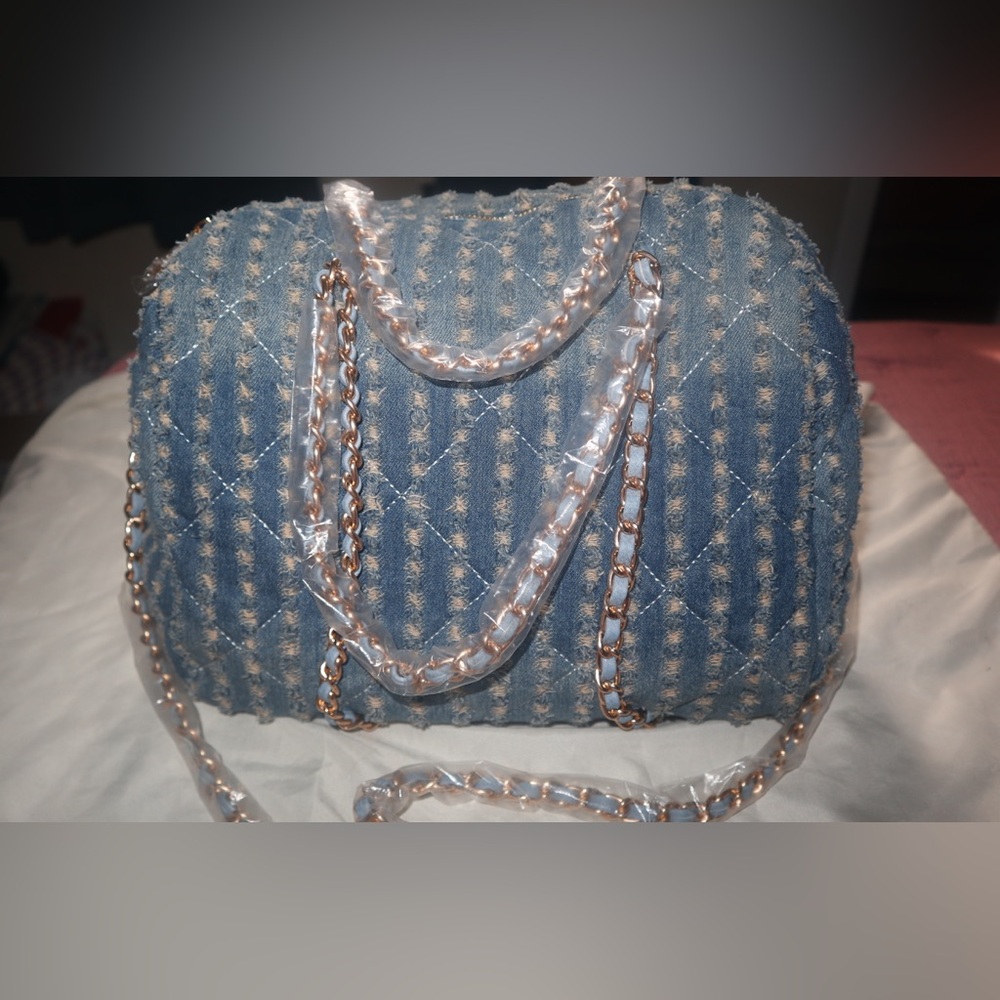 Stylish Blue Quilted Women's Bag